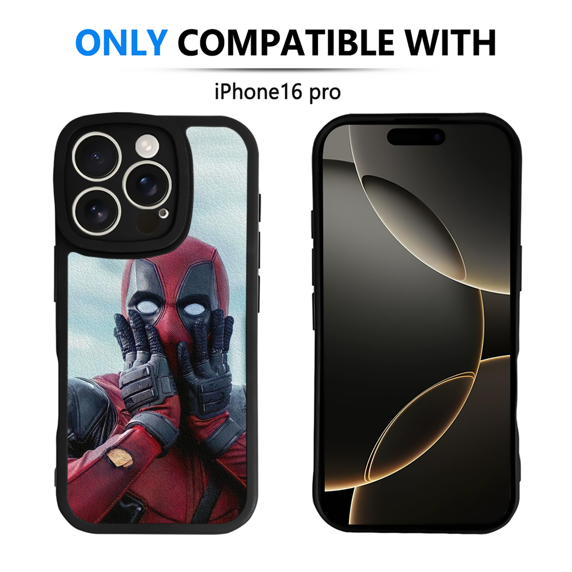 （画像用） Deadpool デッドプール 【iPhone 16シリーズ対応】シリコンスマホケース（レザー調） 材質：シリコン